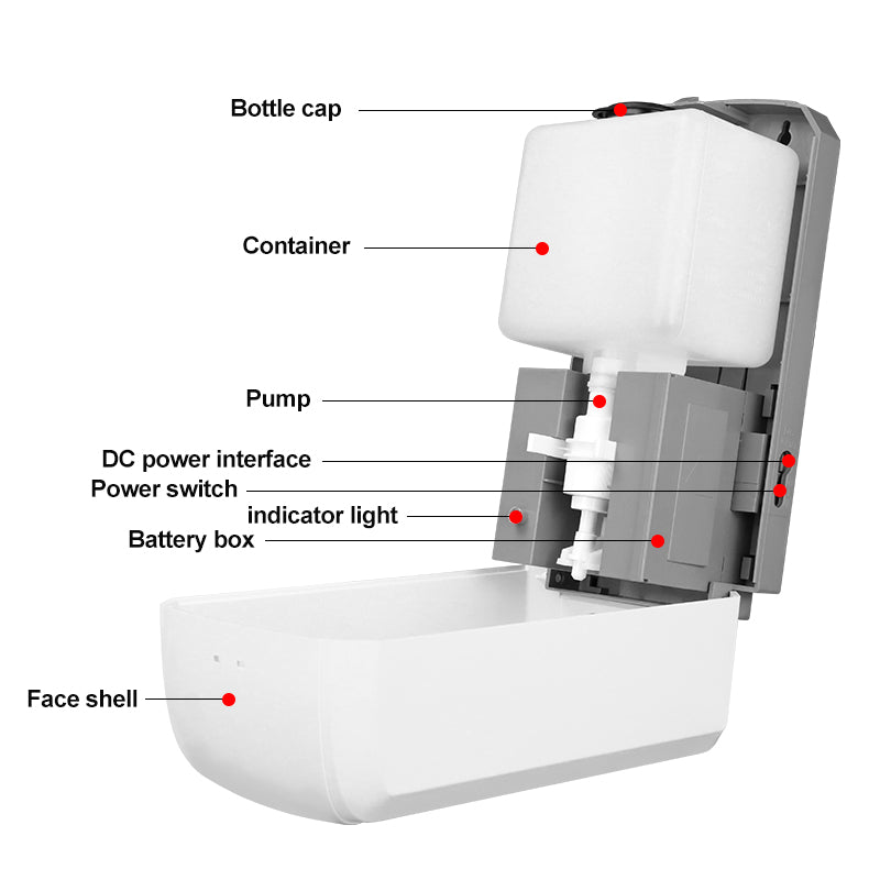 ABS Material Auto Touchfree Hand Foam Spray Liquid Automatic Sanitizer Soap Dispenser