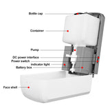 Wall Mounted Battery Powered Or Adapter Recharge automatic hand sanitizer dispenser F1409-S
